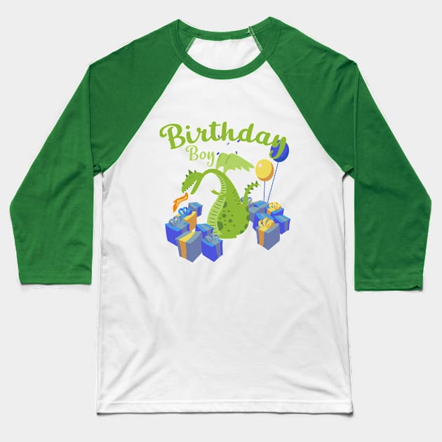 Birthday Boy Dragon Baseball T-Shirt by Skylane